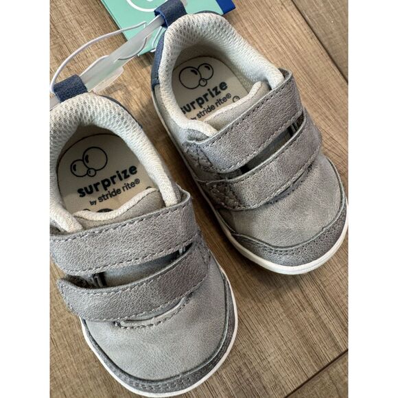 Surprize Stride Rite Baby Boy Gray Chase Sneakers Shoes sz 3 - Picture 2 of 4
